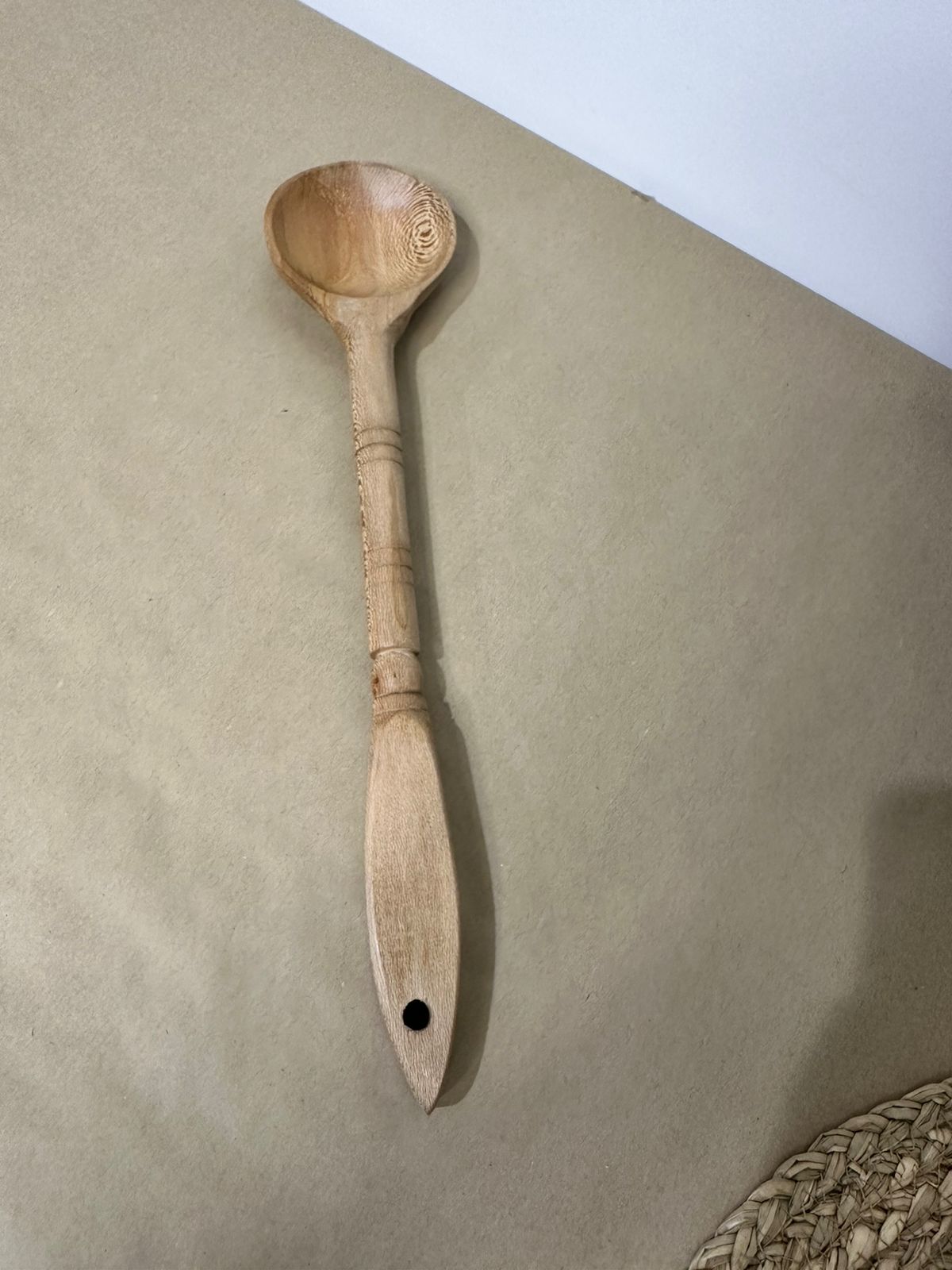 Large Natural Wooden Scoop Spoon – Heavy-Duty Spatula - Diqqawi Plates