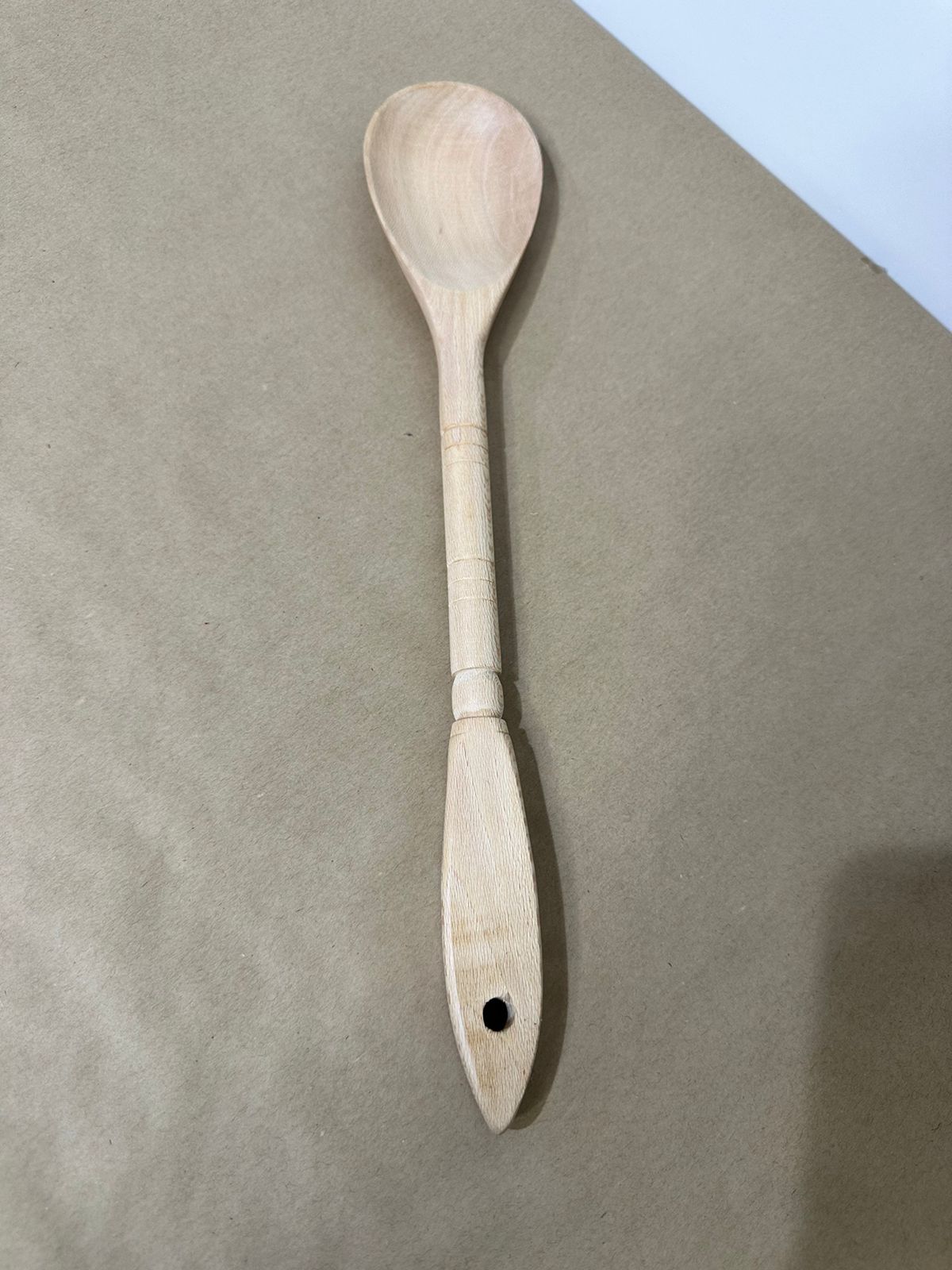 Large Natural Wooden Cooking & Serving Spoon – 39cm Ladle - Diqqawi Plates