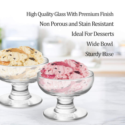 Glass Dessert ice cream Bowl 300ml styl3 - Diqqawi Plates