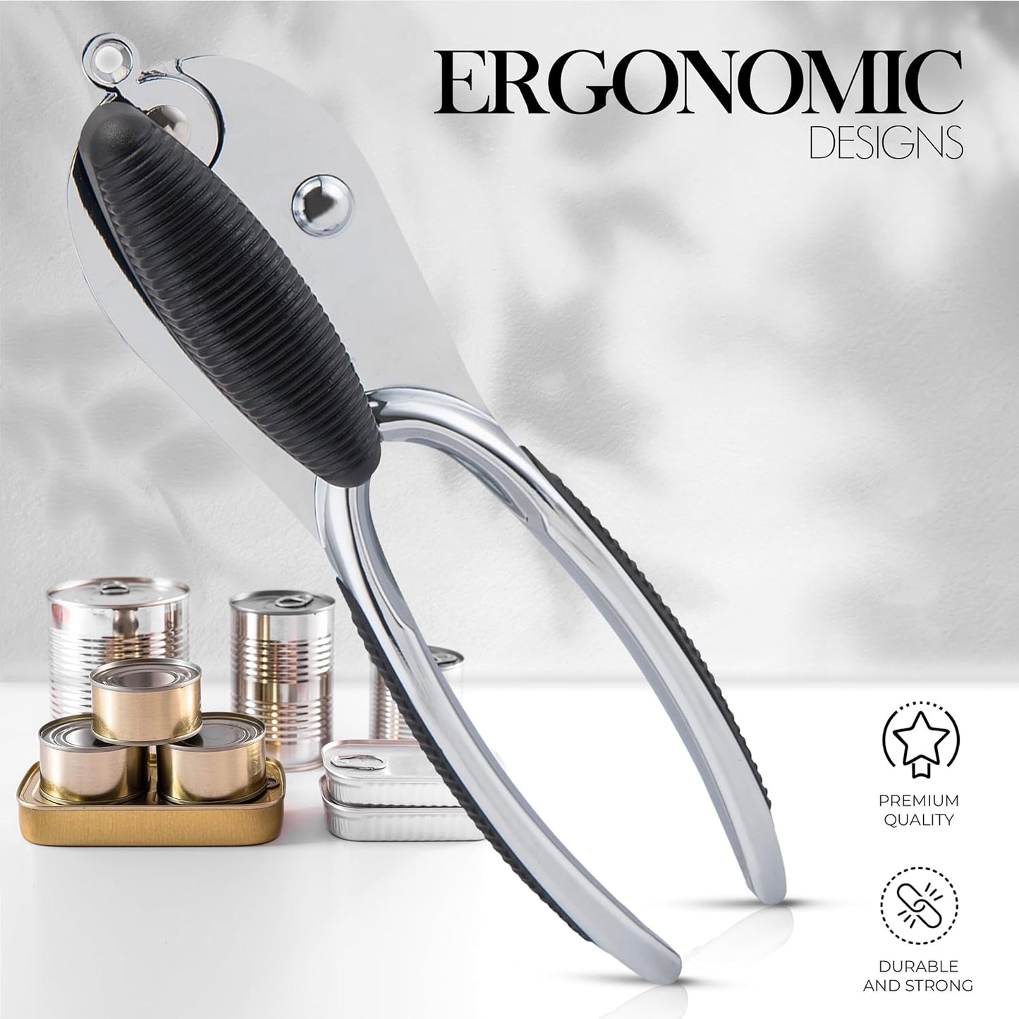 Zinc Alloy Heavy-Duty Can Opener with Ergonomic Grip Handheld - Diqqawi Plates