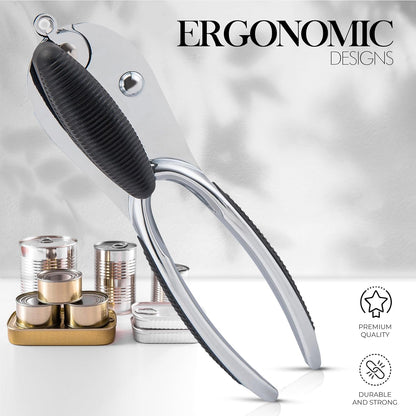 Zinc Alloy Heavy-Duty Can Opener with Ergonomic Grip Handheld - Diqqawi Plates