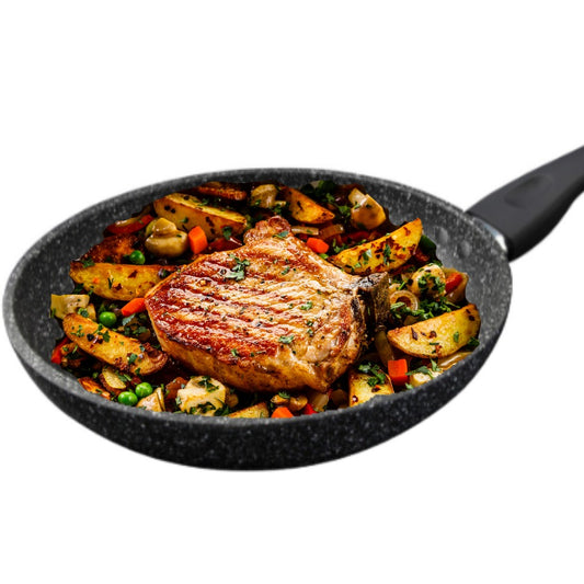 Marble Black Aluminium Frying Pan - Diqqawi Plates