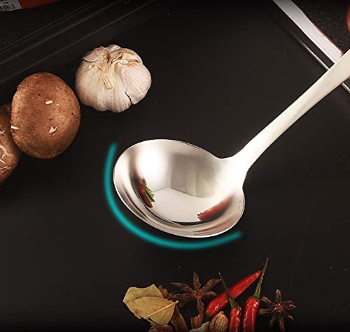 Stainless Steel Soup Ladle for Cooking with Wooden Handle - Diqqawi Plates
