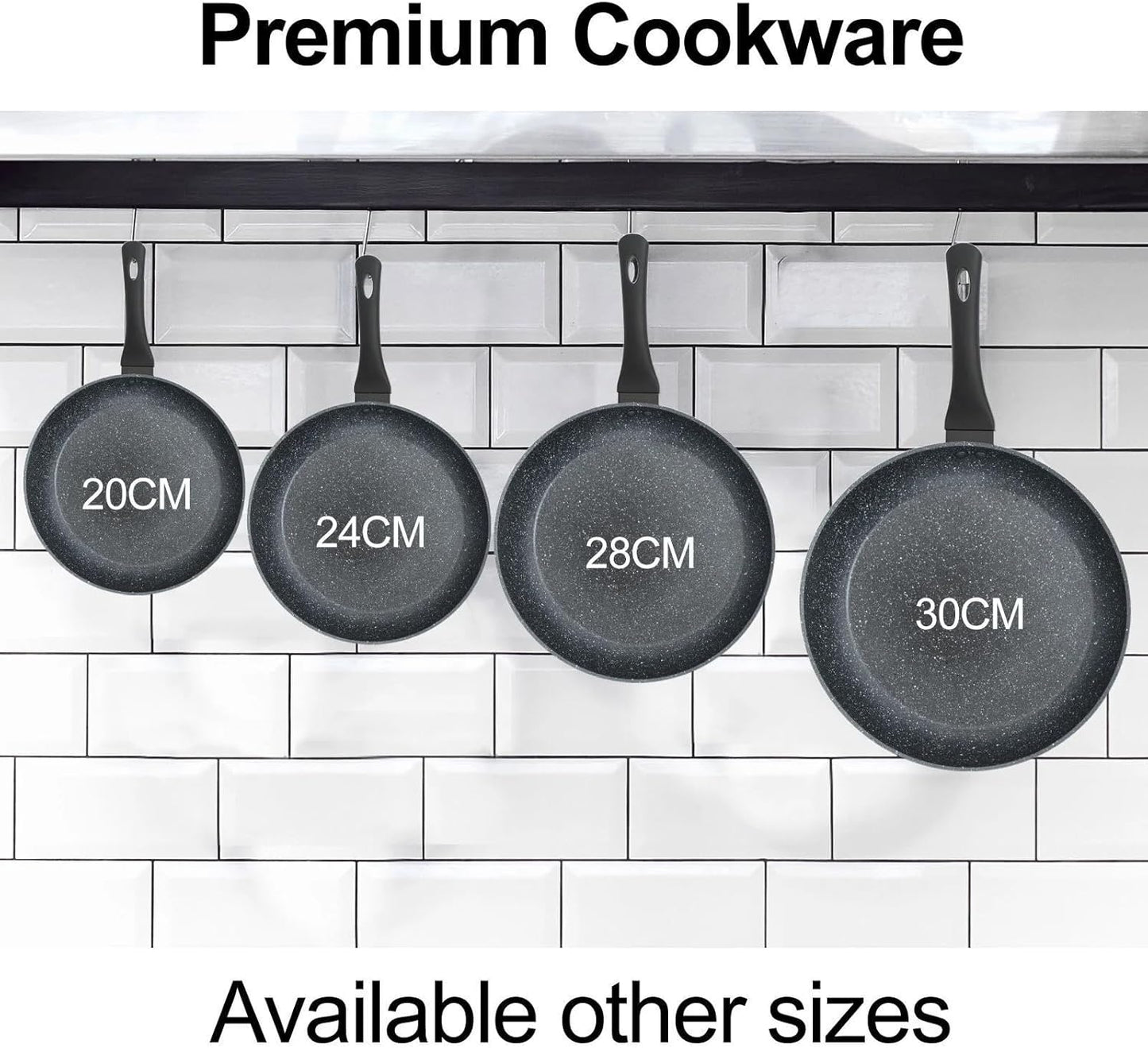 Marble Black Aluminium Frying Pan - Diqqawi Plates