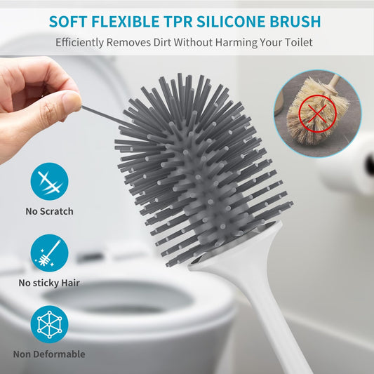 Plastic Long Handle Smart Cleaning Toilet Bowl Brush - Diqqawi Plates