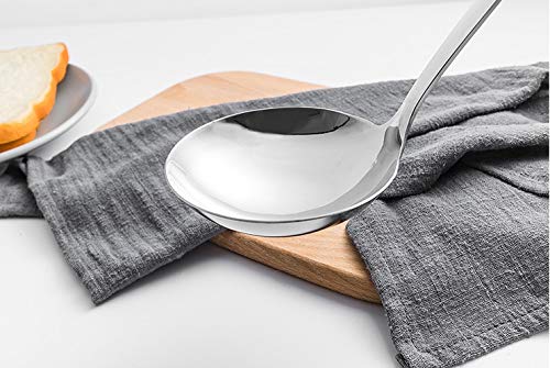 Stainless Steel Soup Ladle for Cooking with Wooden Handle - Diqqawi Plates