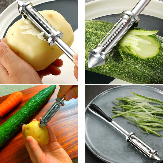 High Quality 3-in-1 Peeler and Julienne Slicer Double Edge - Diqqawi Plates