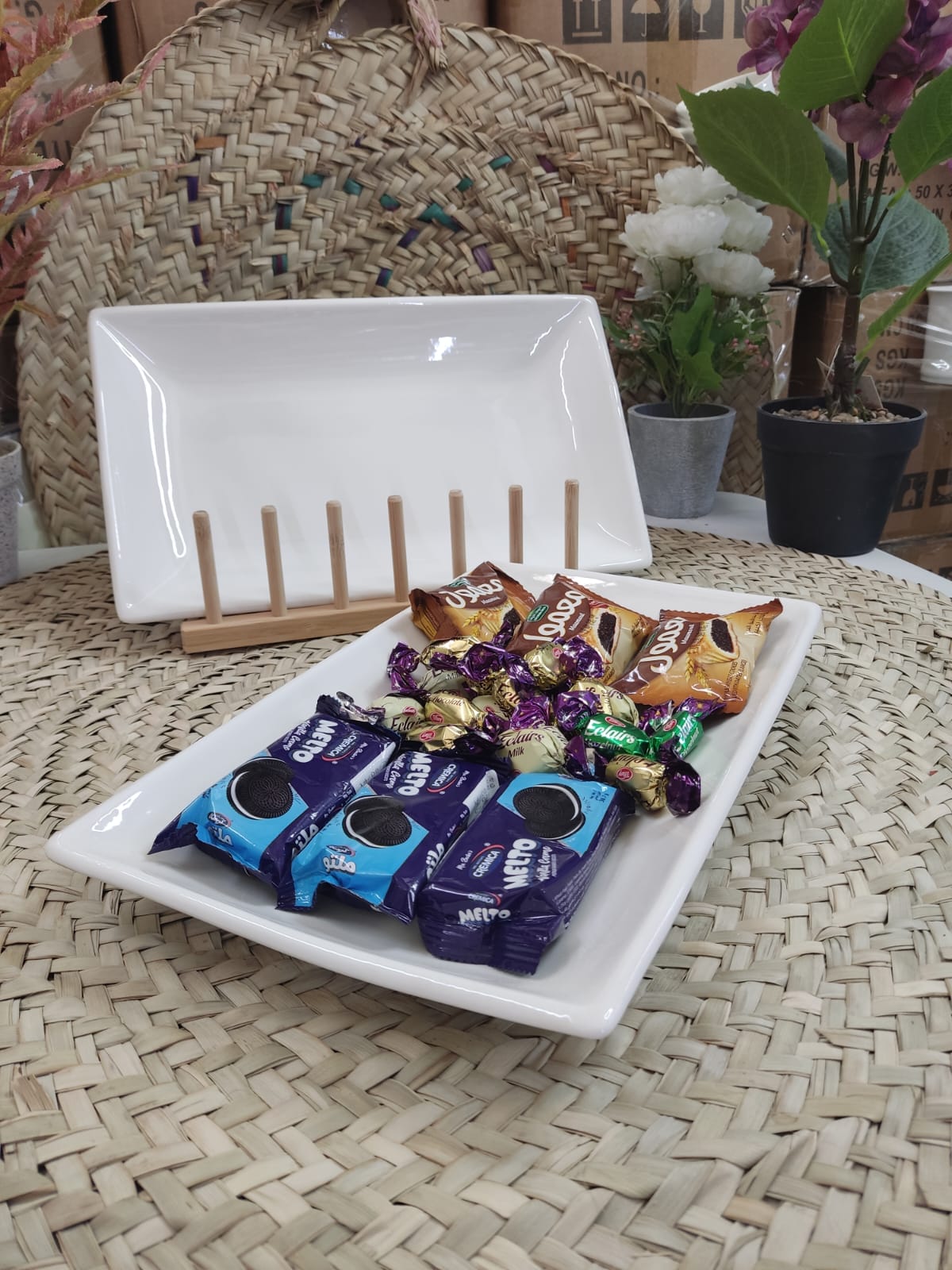 Large Rectangle Porcelain Serving Plate – 30 cm - Diqqawi Plates