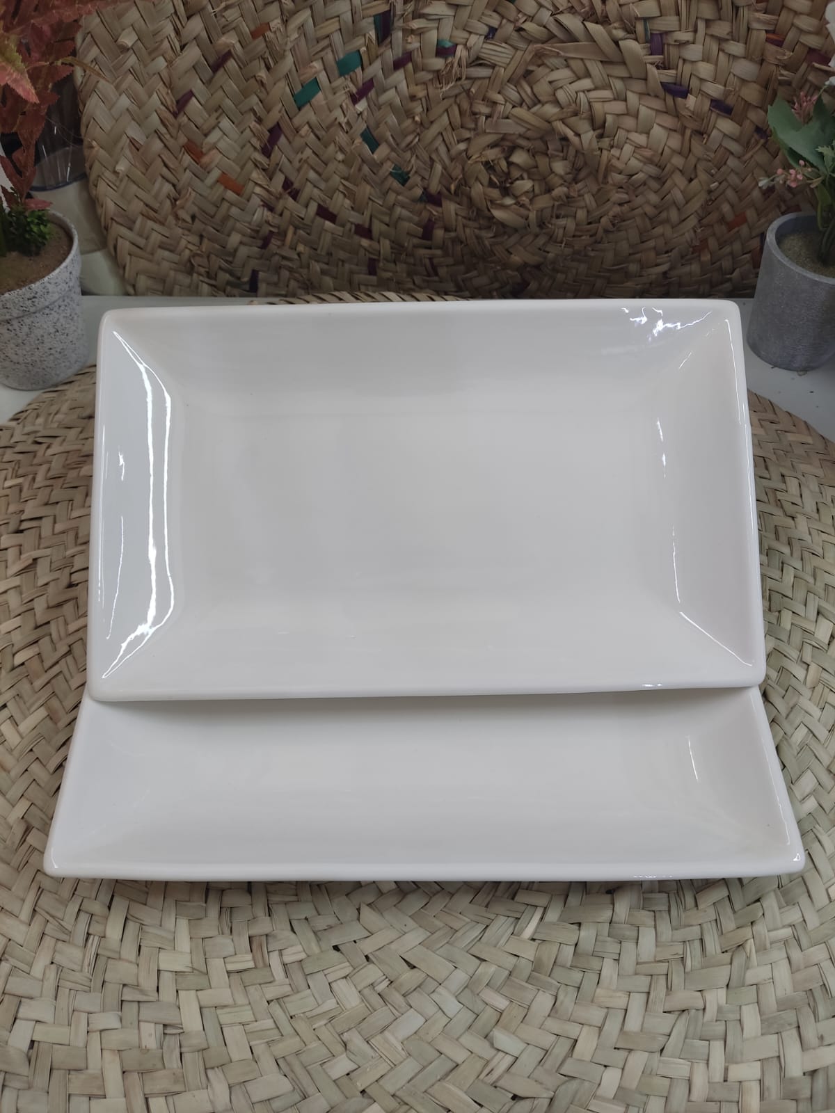 Large Rectangle Porcelain Serving Plate – 30 cm - Diqqawi Plates