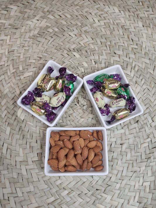 Small Rectangle Porcelain Serving Nuts Plate - Diqqawi Plates