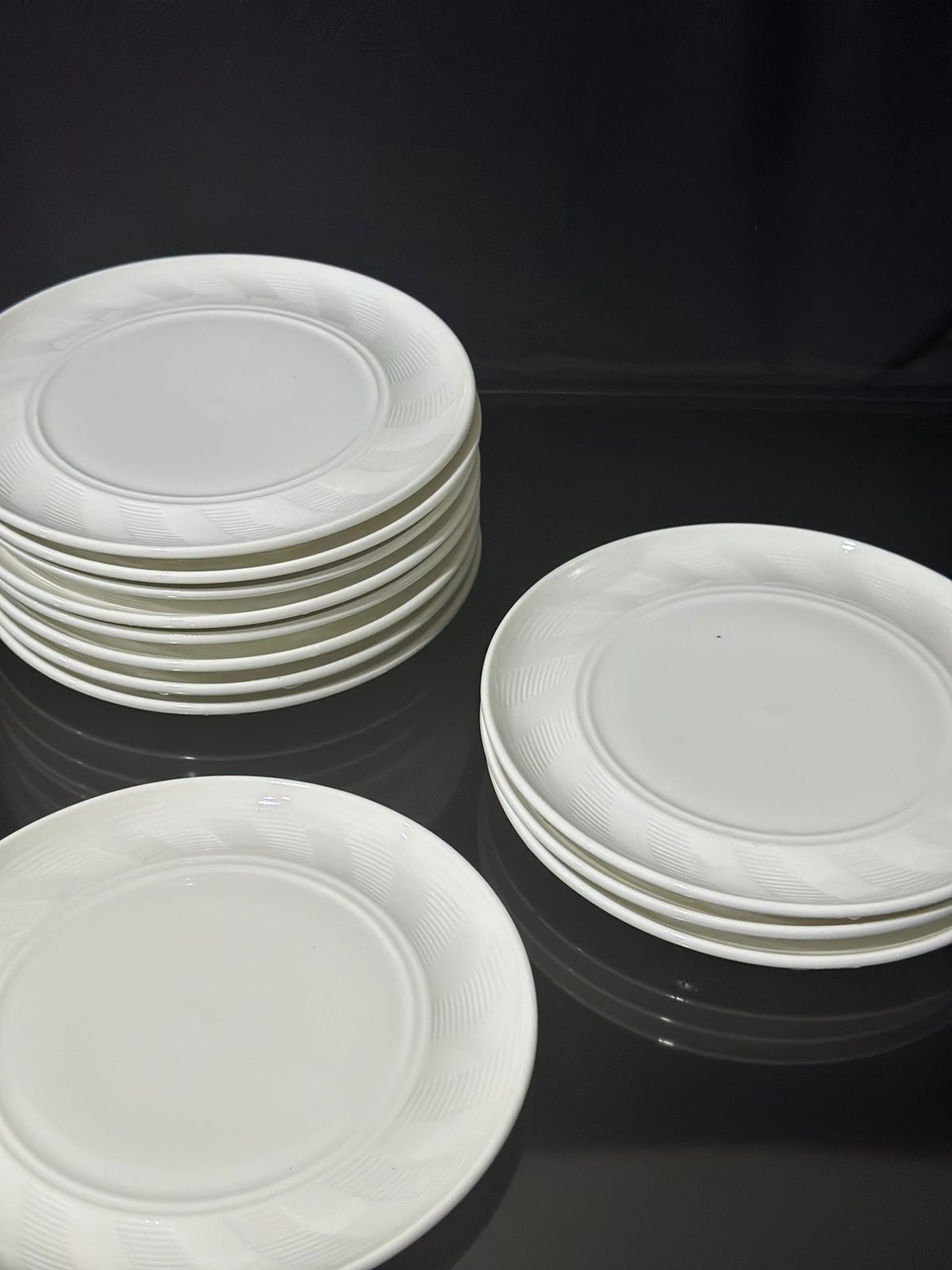 Luxury Decorated White flat plate porcelain styl8 - Diqqawi Plates