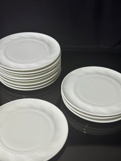 Luxury Decorated White flat plate porcelain styl8 - Diqqawi Plates